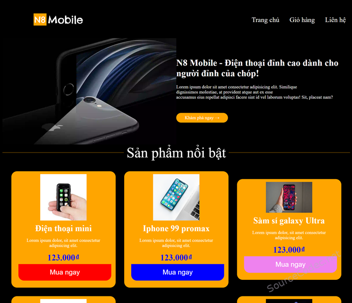 Giao diện web bán hàng đơn giản và chức năng liên quan đến giỏ hàng bằng HTML,CSS, JS Giao dien web ban hang don gian va chuc nang lien quan den gio hang bang HTMLCSS JS 2 - Giao diện web bán hàng đơn giản và chức năng liên quan đến giỏ hàng bằng HTML,CSS, JS